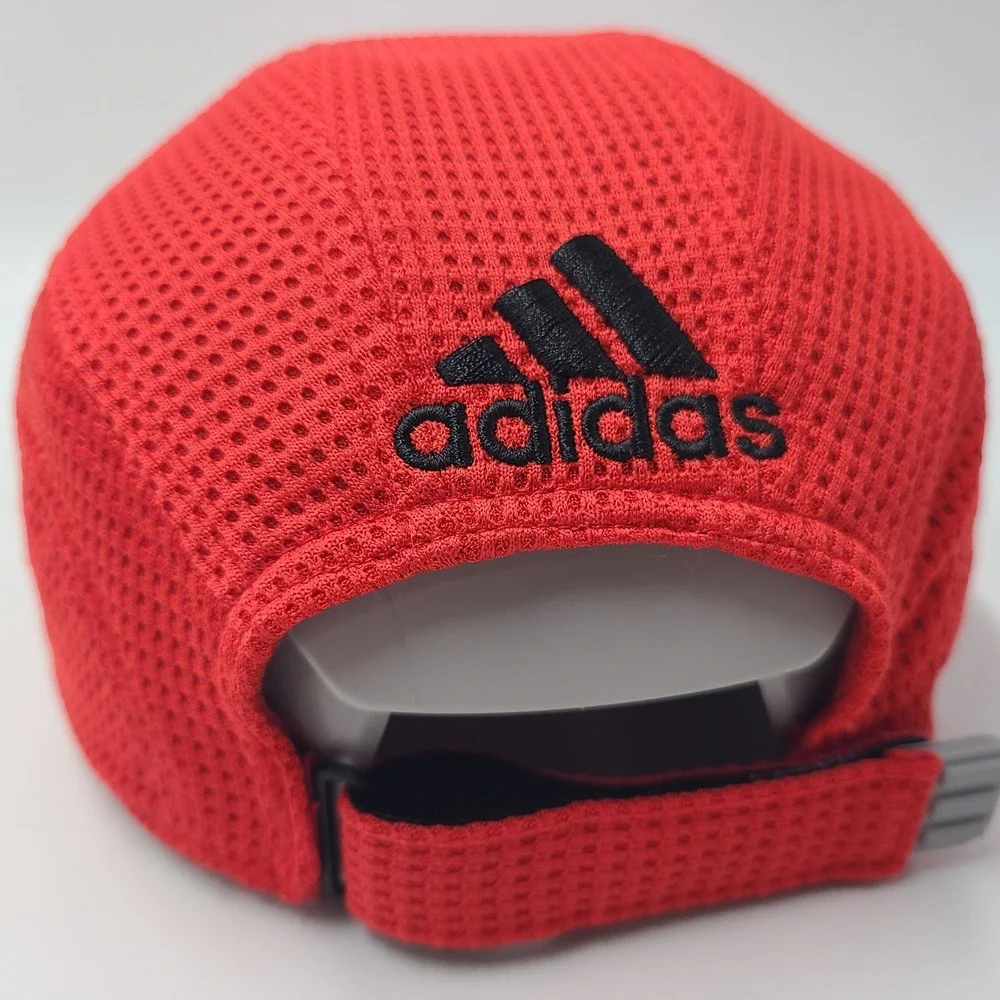 Vintage Boston Marathon Hat Adjustable Adidas Red Panel Mesh 2008 Running Men
